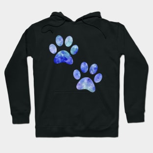 watercolor dogs paw blue watercolor puppy paw Hoodie